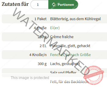 Essen - Blätterteigquiche m. Fenchel u. Lachs, Zutaten