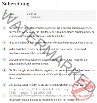 Essen - Kürbis-Gratin, Zubereitung