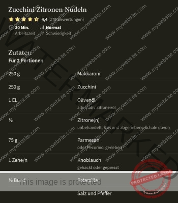 Essen - Zucchini-Zitronen-Nudeln, Zutaten